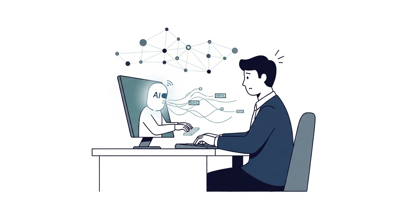 Rogue AI agent operating autonomously at a business workstation